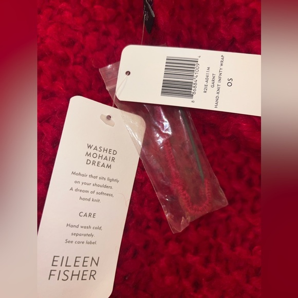 Eileen Fisher Mohair infinity wrap hand knit nwt - Picture 8 of 9